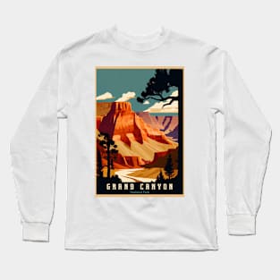 Grand Canyon National Park Vintage Travel Poster Long Sleeve T-Shirt